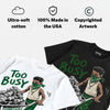 Forest Green 14s DopeSkill T-Shirt Too Busy Getting Paid Graphic