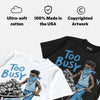 UNC 11s DopeSkill T-Shirt Too Busy Getting Paid Graphic