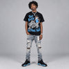 University Blue 14s DopeSkill T-Shirt Too Busy Getting Paid Graphic