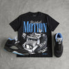 Black University Blue 5s DopeSkill T-Shirt Too Much Motion Graphic