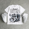 White Metallic 5s DopeSkill T-Shirt Too Much Motion Graphic