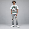Forest Green 14s DopeSkill Oversize Print T-Shirt Wins Dept Graphic