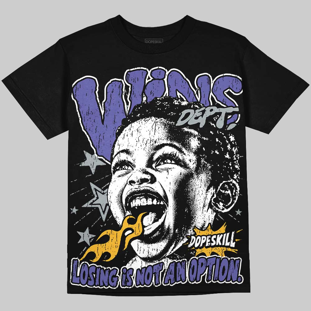 Jordan 4 Lakers DopeSkill Oversize Print T-Shirt Wins Dept Graphic Streetwear - Black
