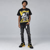 Black Tour Yellow AJ 4 Thunder DopeSkill Oversize Print T-Shirt Wins Dept Graphic