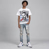 True Blue 3s DopeSkill Oversize Print T-Shirt Wins Dept Graphic