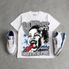 True Blue 3s DopeSkill Oversize Print T-Shirt Wins Dept Graphic