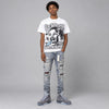 Wolf Grey 5s DopeSkill Oversize Print T-Shirt Wins Dept Graphic