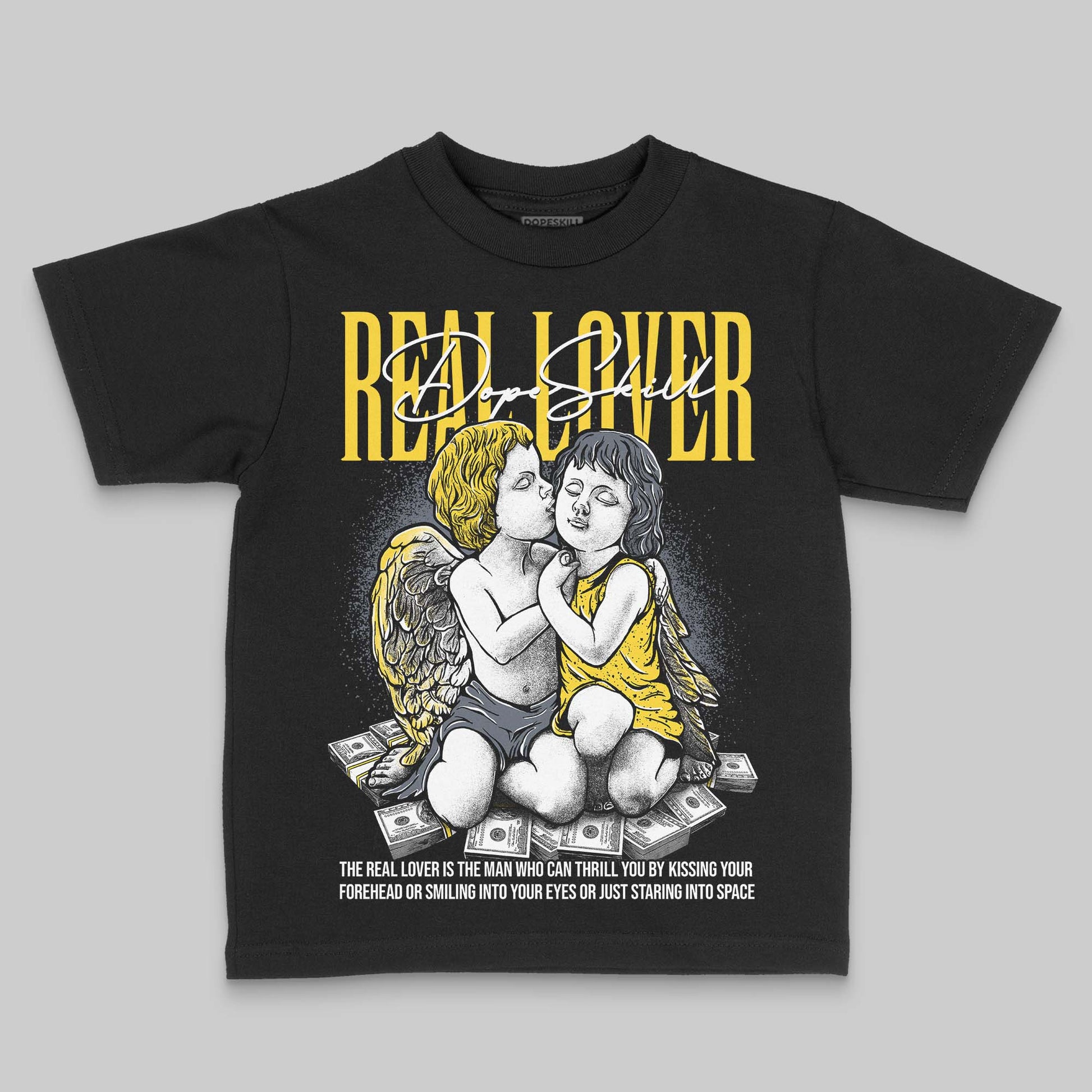 Jordan 4 Tour Yellow DopeSkill Toddler Kids T-shirt Real Lover Graphic Streetwear - Black