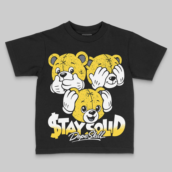 Jordan 4 Tour Yellow DopeSkill Toddler Kids T-shirt Stay Solid Graphic Streetwear - Black