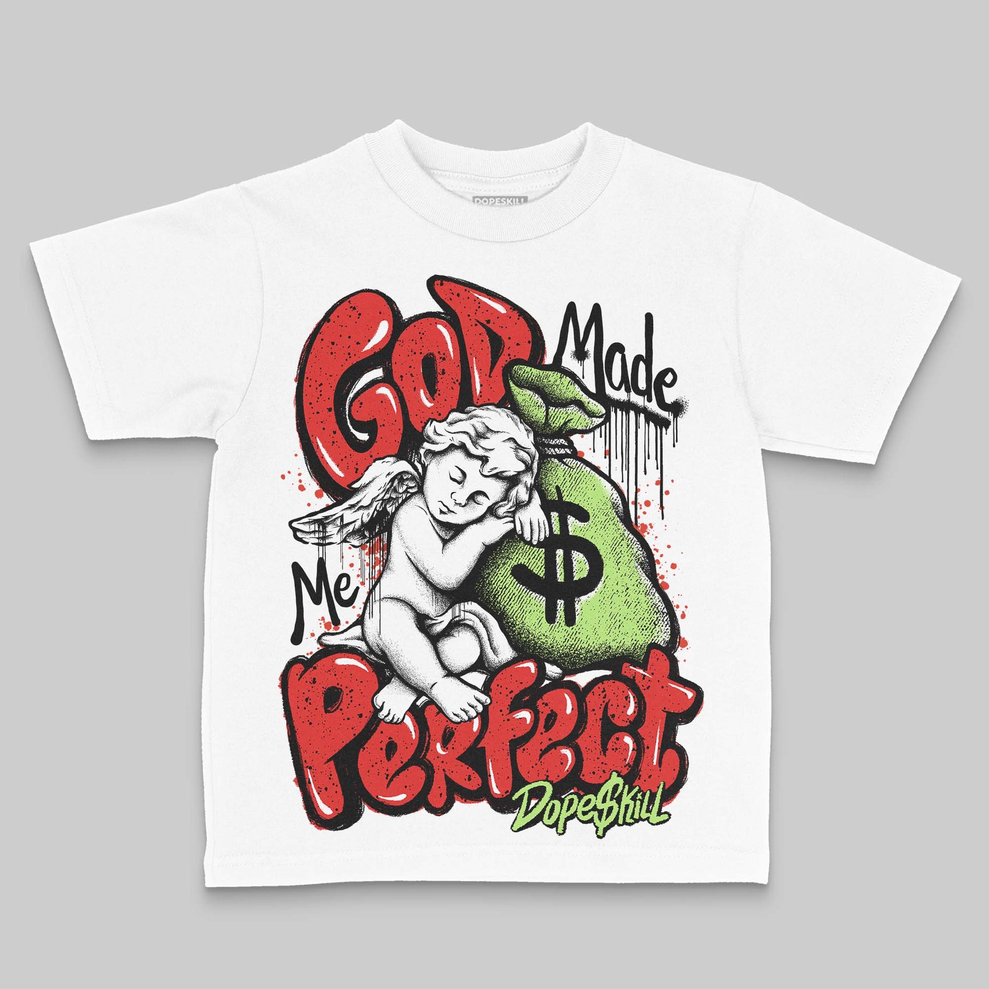 Jordan 5 Retro OG "Halloween" DopeSkill Toddler Kids T-shirt God Made Me Perfec Graphic Streetwear - White