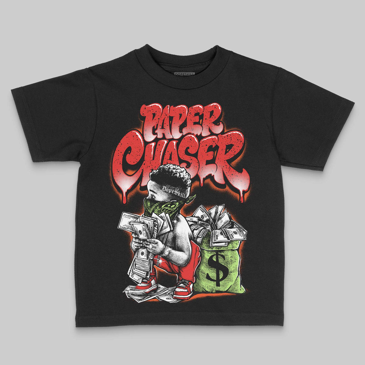 Jordan 5 Retro OG "Halloween" DopeSkill Toddler Kids T-shirt Paper Chaser Boy Graphic Streetwear - Black