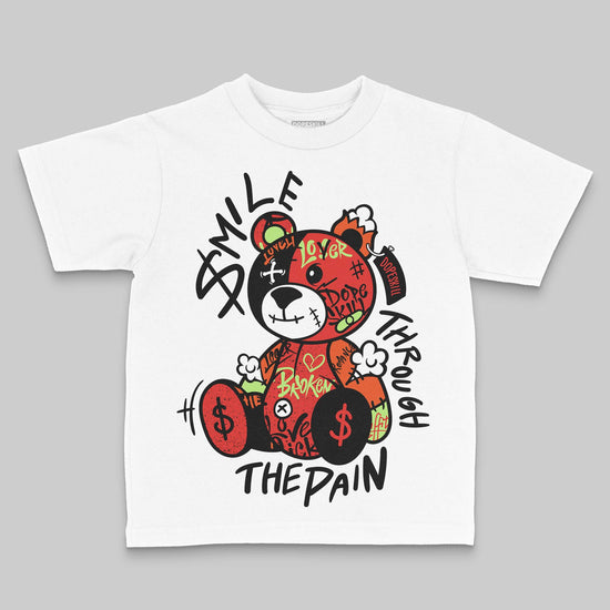 Jordan 5 Retro OG "Halloween" DopeSkill Toddler Kids T-shirt Smile Through The Pain Graphic Streetwear - White