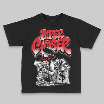 Jordan 4 Bred DopeSkill Toddler Kids T-shirt Paper Chaser Boy Graphic Streetwear - Black