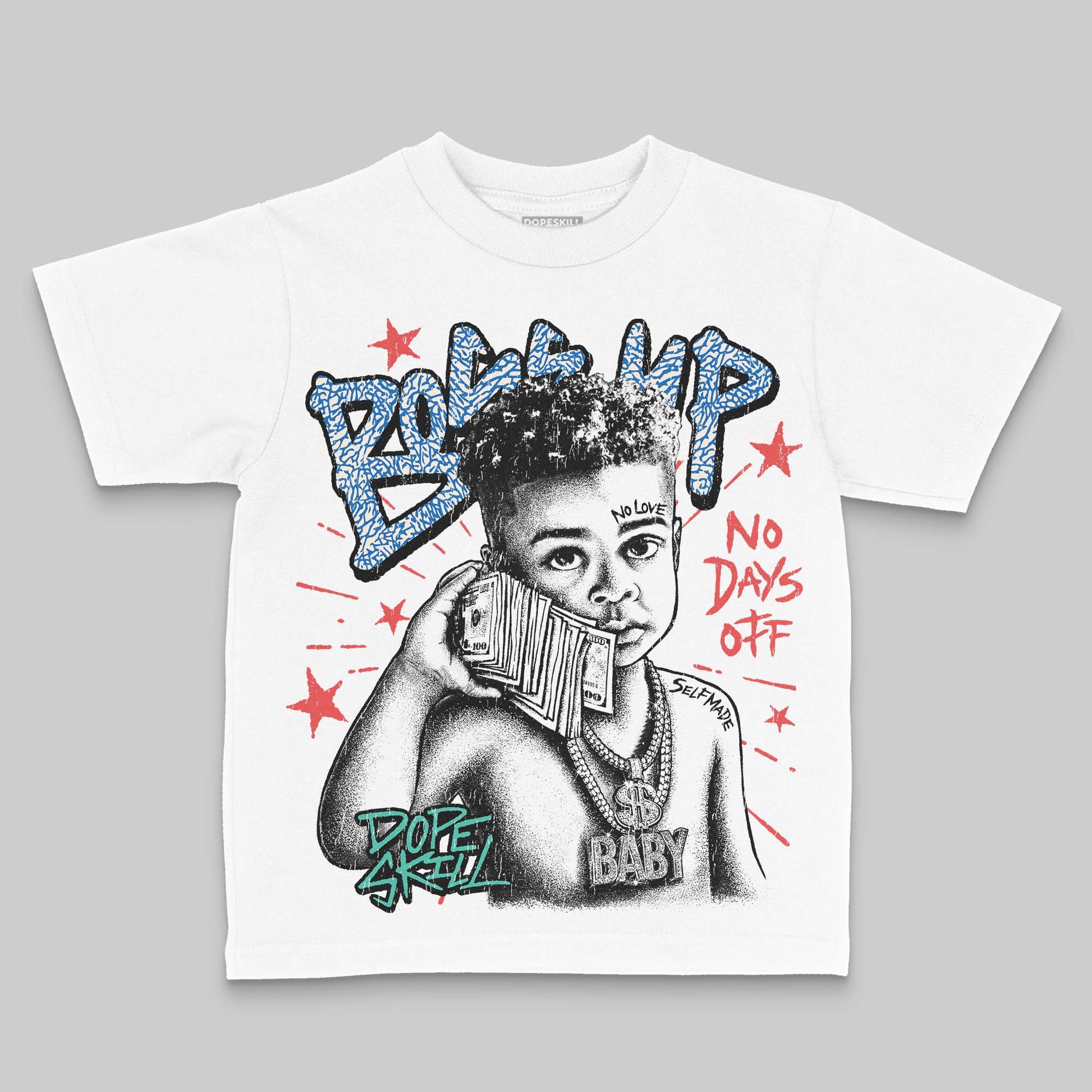 Jordan 3 Chalk DopeSkill Toddler Kids T-shirt Boss Up Graphic Streetwear - White
