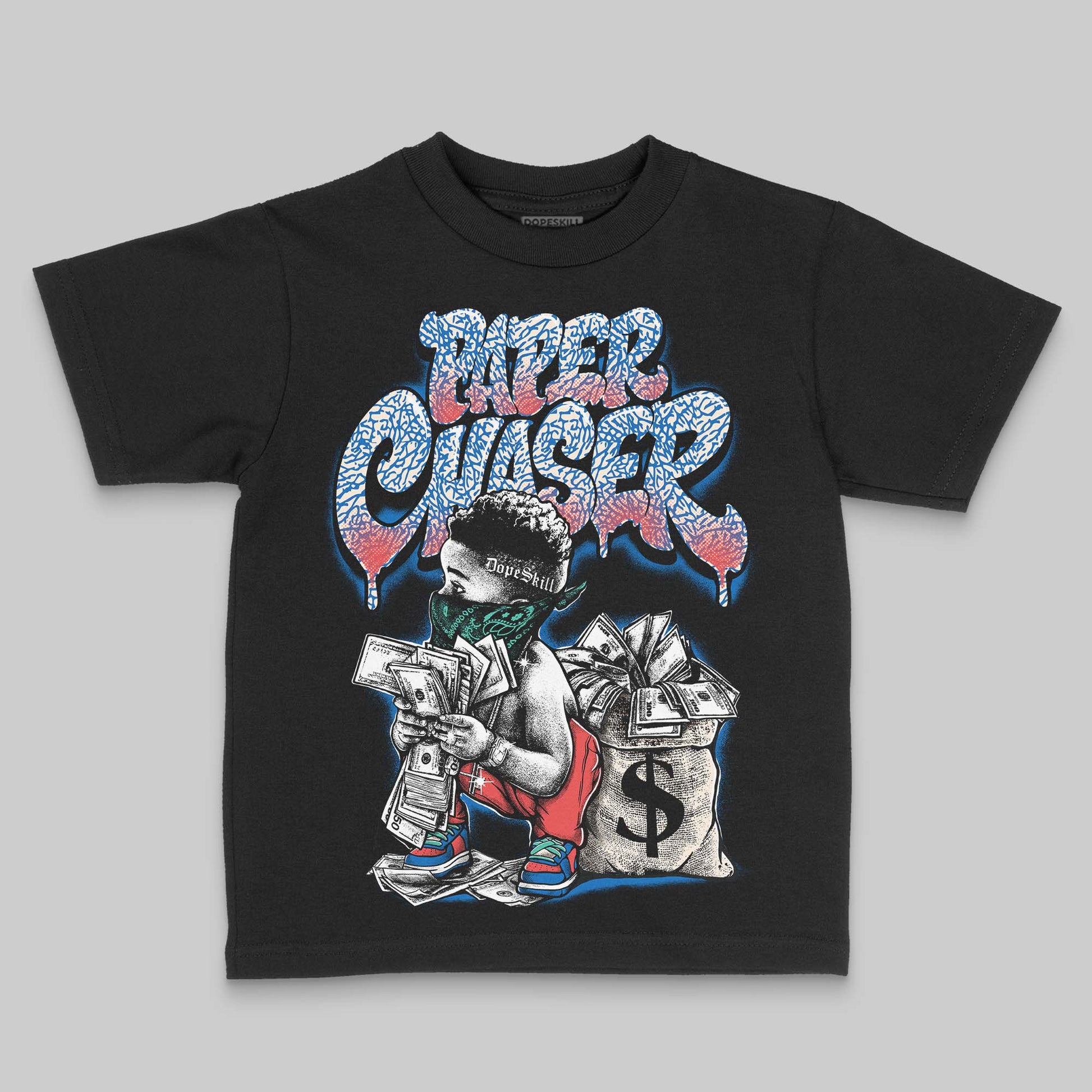 Jordan 3 Chalk DopeSkill Toddler Kids T-shirt Paper Chaser Boy Graphic Streetwear - Black
