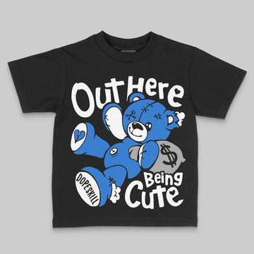 Jordan 1 High OG “Royal” DopeSkill Toddler Kids T-shirt Out Here Being Cute Graphic Streetwear - Black