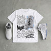 White Metallic 5s DopeSkill T-Shirt Real Ones Move In Silence Graphic