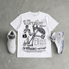 White Metallic 5s DopeSkill T-Shirt Broken Bones Graphic