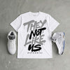 White Metallic 5s DopeSkill T-Shirt They Not Like Us Graphic
