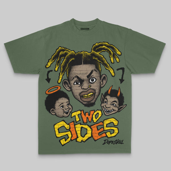 Green Oversize Print Two Sides DopeSkill Graphic Premium T-shirt Streetwear - Moss