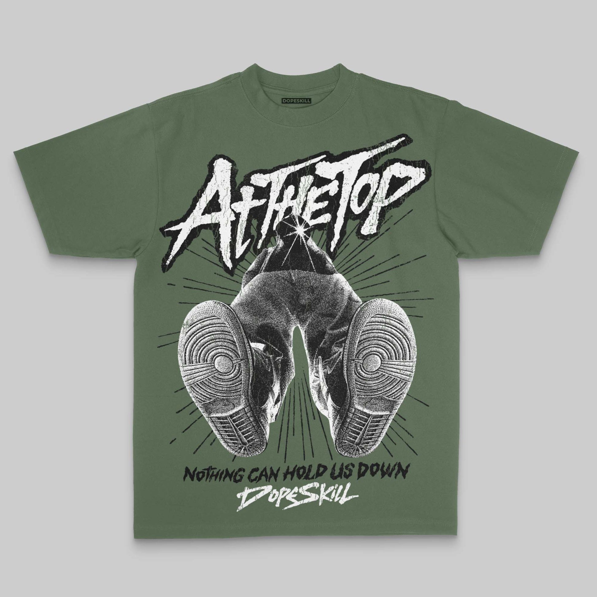 Green Oversize Print Nothing Can Hold US Down DopeSkill Graphic Premium T-shirt Streetwear - Moss