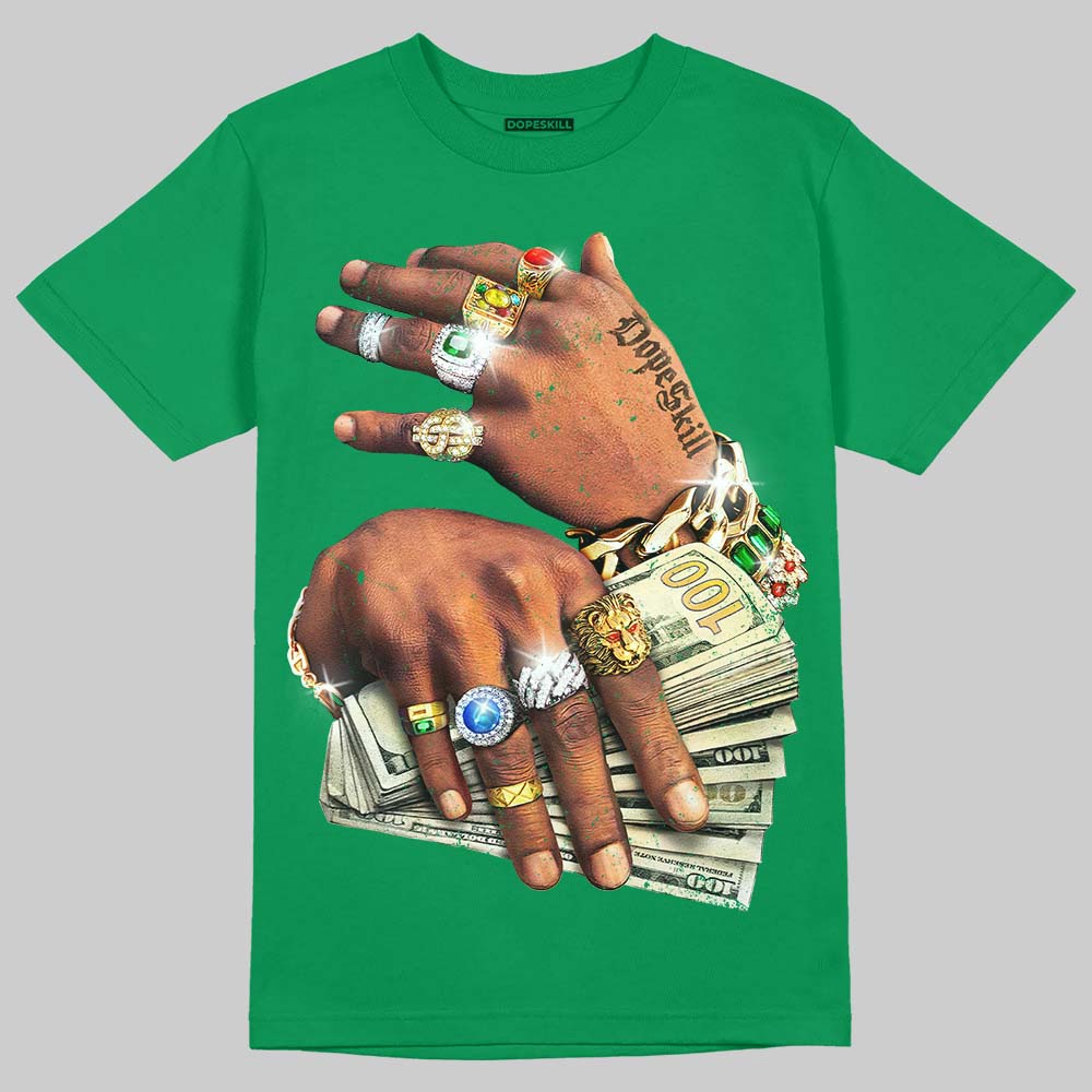 'Prosperous Hands' DopeSkill Graphic T-Shirt Streetwear - Irish Green