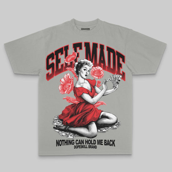 Grey Oversize Print Self Made DopeSkill Graphic Premium T-shirt Streetwear - Grey