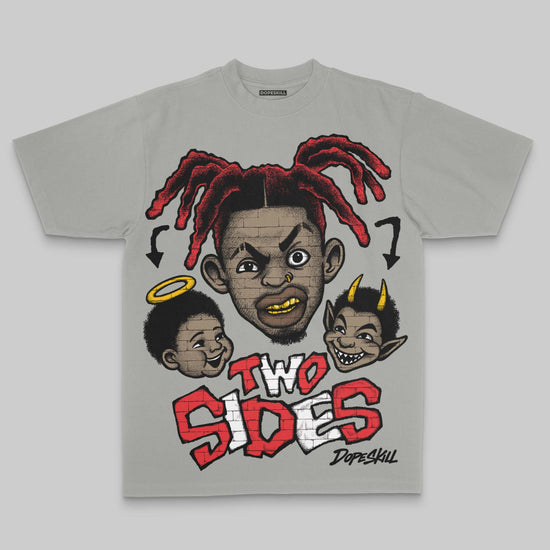 Grey Oversize Print Two Sides DopeSkill Graphic Premium T-shirt Streetwear - Grey