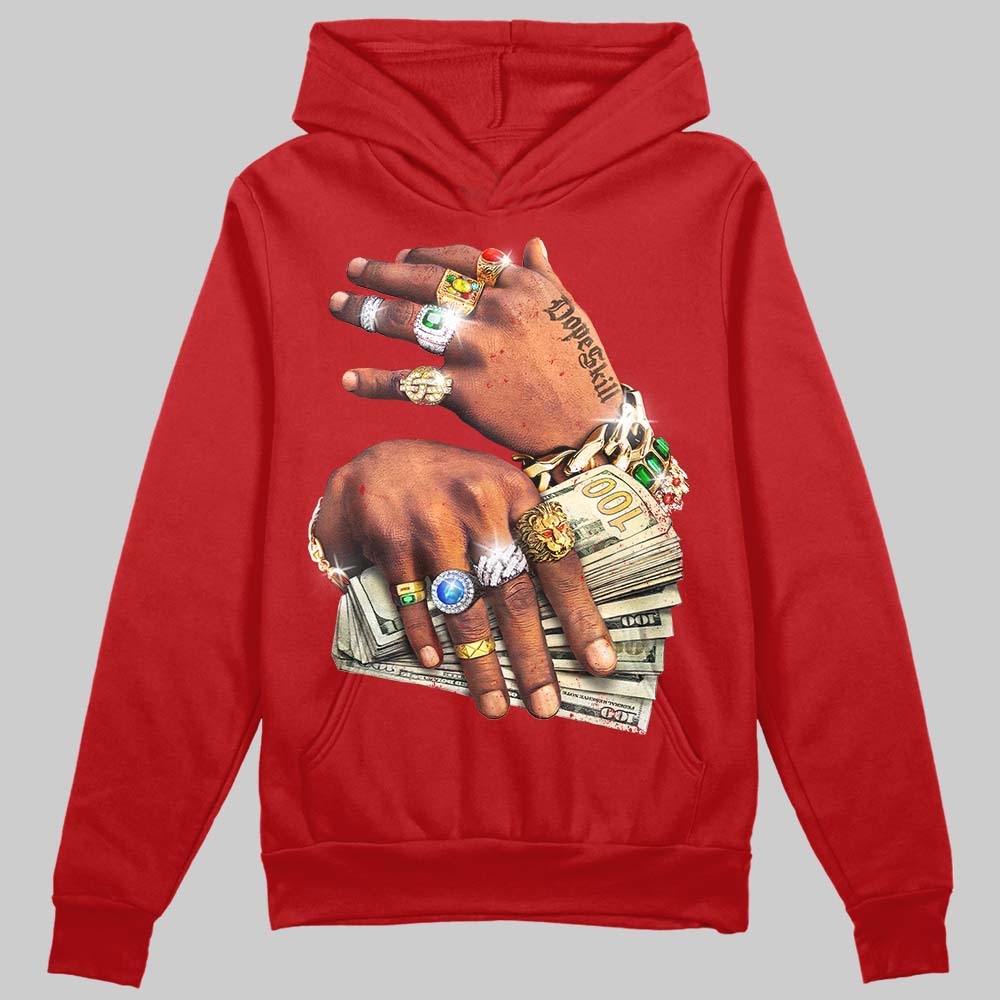'Prosperous Hands' DopeSkill Graphic Hoodie Streetwear - Red