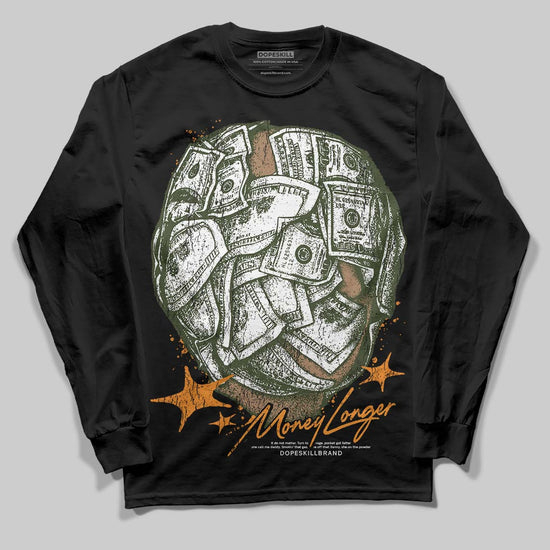 Olive Sneakers DopeSkill Long Sleeve T-Shirt Money Longer Graphic Streetwear - Black