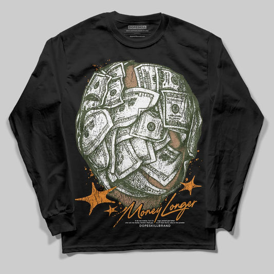 Olive Sneakers DopeSkill Long Sleeve T-Shirt Money Longer Graphic Streetwear - Black