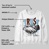Dunk Low Futura University Blue DopeSkill Sweatshirt Trust No One Graphic