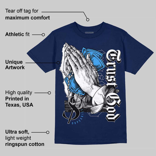 Midnight Navy 3s DopeSkill Navy T-shirt Trust God Graphic