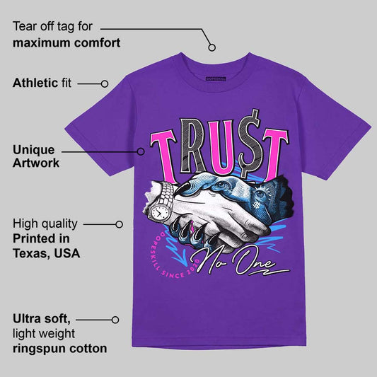 Dunk Purple Championship Court White DopeSkill Purple T-shirt Trust No One Graphic