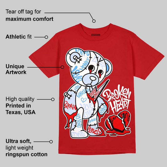 Cherry 11s DopeSkill Varsity Red T-shirt Broken Heart Graphic