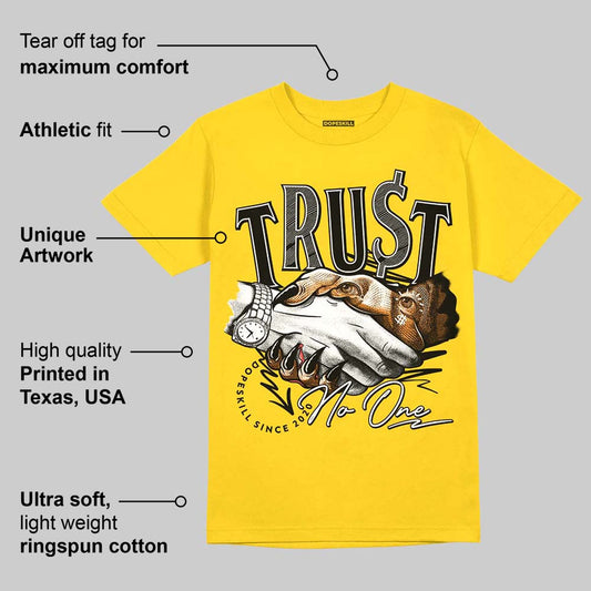 Vivid Sulfur 4s DopeSkill Yellow T-shirt Trust No One Graphic