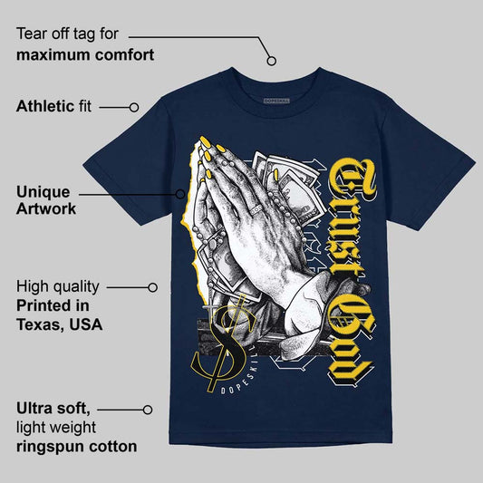 Michigan Dunks DopeSkill Midnight Navy T-Shirt Trust God Graphic