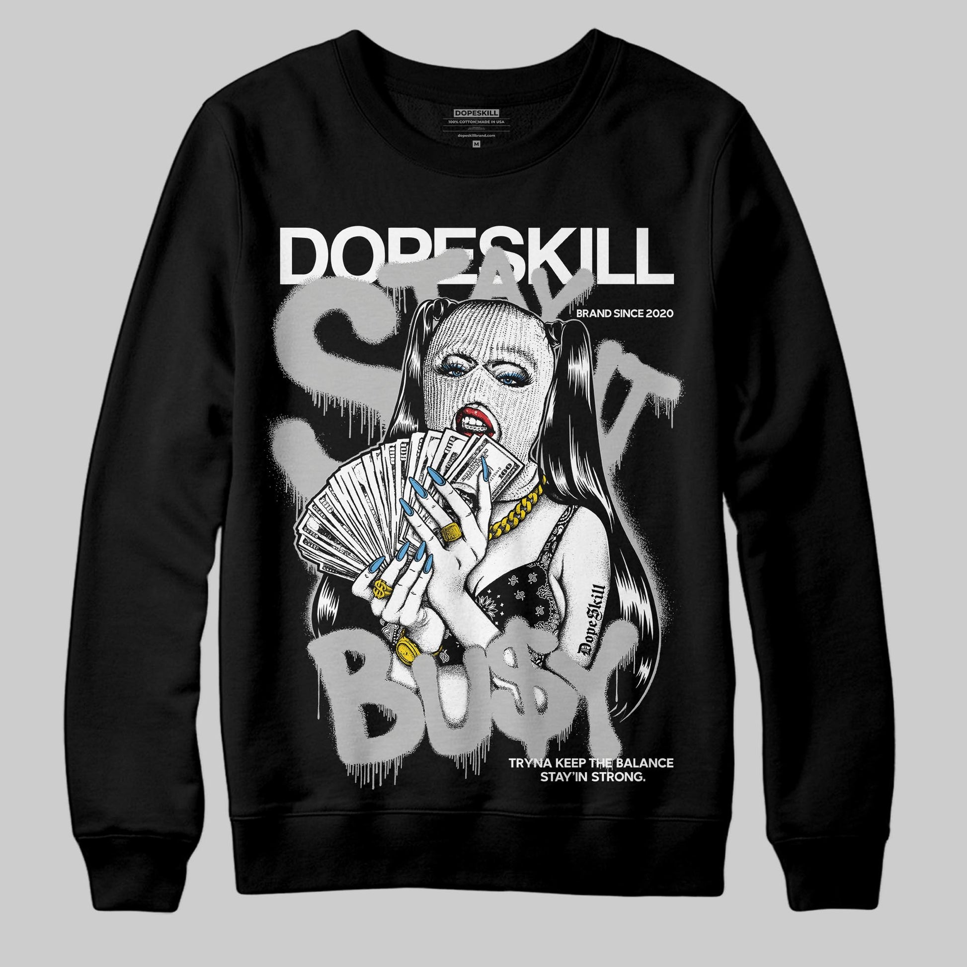 Jordan 10 OG “Steel” DopeSkill Sweatshirt Stay It Busy Graphic Streetwear - Black