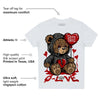 Fire Red 3s DopeSkill Toddler Kids T-shirt Broken Bear Graphic