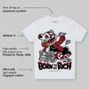 Fire Red “Black Tongue” 5s DopeSkill Toddler Kids T-shirt Born To Be Rich Graphic