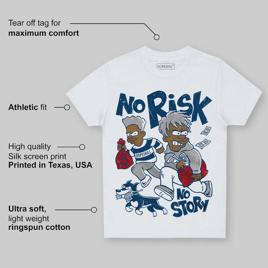 French Blue 12s DopeSkill Toddler Kids T-shirt No Risk No Story Graphic