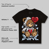 Black Metallic Reimagined 5s DopeSkill Toddler Kids T-shirt Broken Bear Graphic