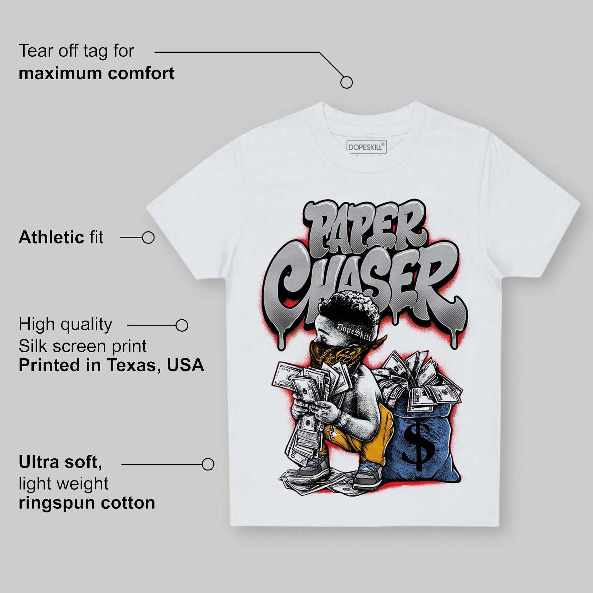Grey Collection DopeSkill Toddler Kids T-shirt Paper Chaser Boy Graphic
