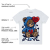 Midnight Navy 3s DopeSkill Toddler Kids T-shirt Broken Bear Graphic