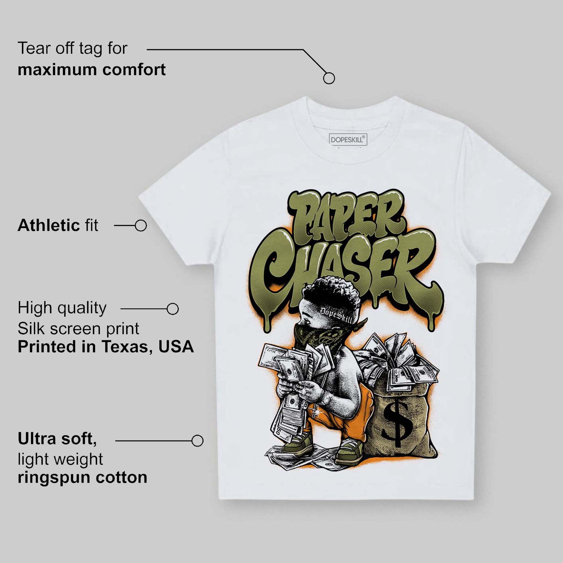 Olive Collection DopeSkill Toddler Kids T-shirt Paper Chaser Boy Graphic