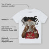 Fire Red “Black Tongue” 5s DopeSkill Toddler Kids T-shirt Rich Youth Graphic
