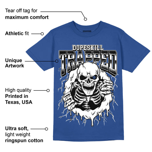 AJ 13 Brave Blue DopeSkill Navy T-shirt Trapped Halloween Graphic