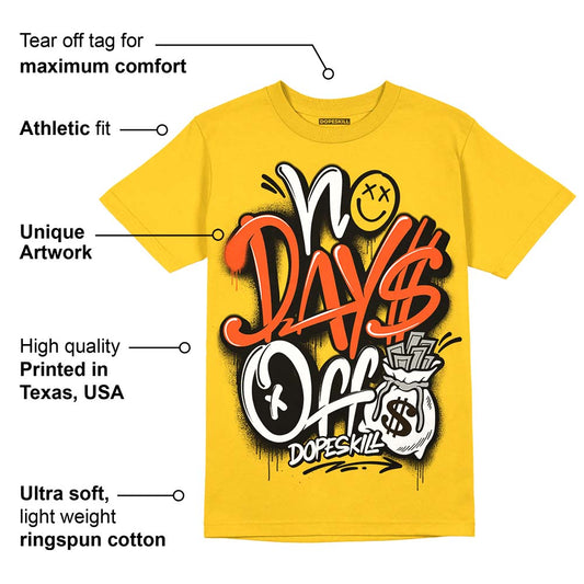 Vivid Sulfur 4s DopeSkill Yellow T-shirt No Days Off Graphic