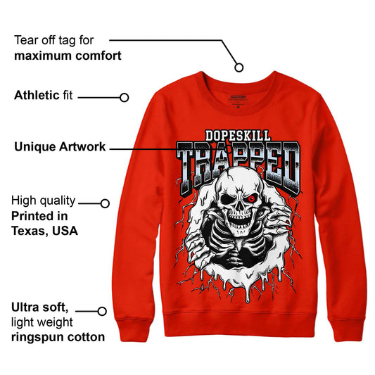 Toro Bravo 6s DopeSkill Varsity Red Sweatshirt Trapped Halloween Graphic