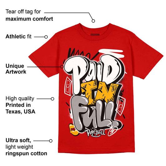 Red Collection DopeSkill Red T-shirt New Paid In Full Graphic